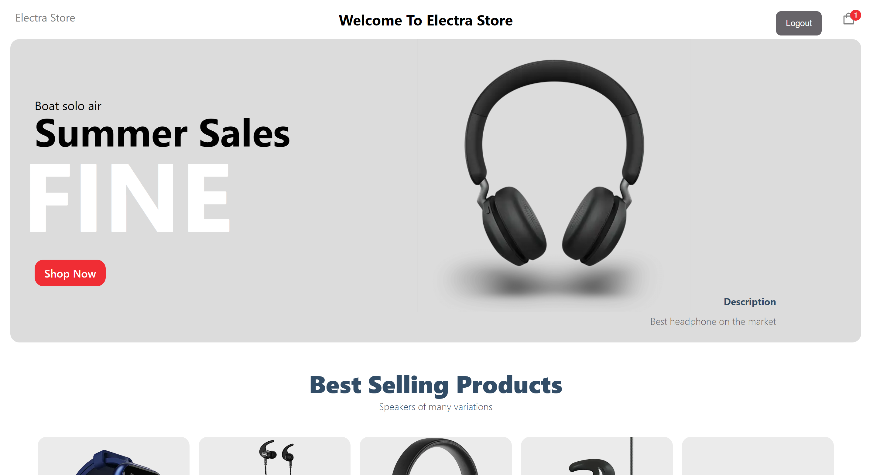 ElectraStore - An Electronic hub